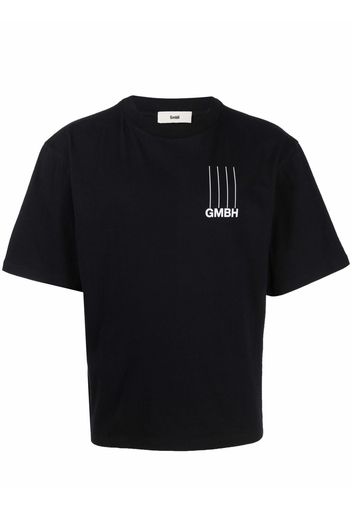 GmbH cropped logo-print T-shirt - Schwarz