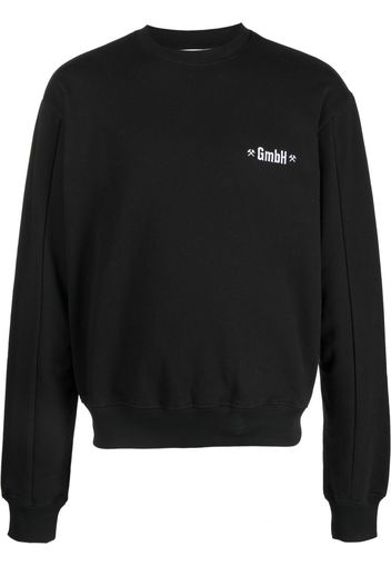 GmbH logo-embroidered crew-neck sweatshirt - Schwarz