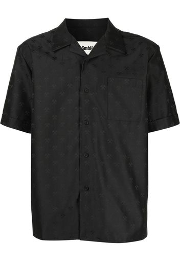 GmbH all-over logo print shirt - Schwarz