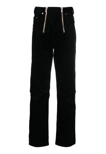 GmbH double-zip corduroy straight-leg trousers - Schwarz