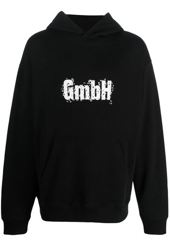 GmbH logo-print organic-cotton hoodie - Schwarz