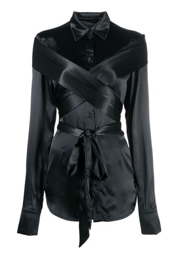 GmbH wraparound-strap satin shirt - Schwarz