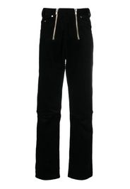 GmbH double-zip corduroy straight-leg trousers - Schwarz