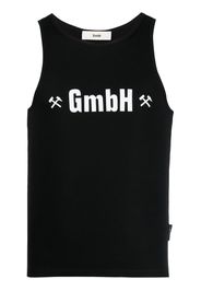 GmbH logo-print ribbed tank top - Schwarz