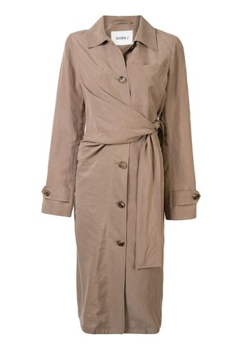 Goen.J Trenchcoat mit Schleife - Braun