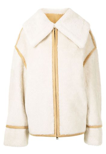 Goen.J Pilotenjacke mit Oversized-Kragen - Nude