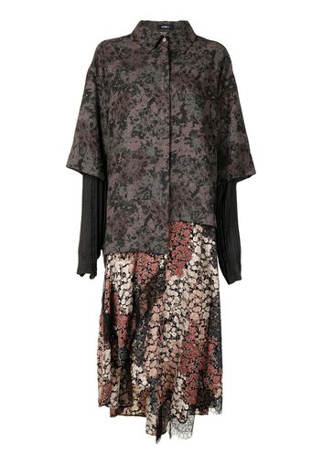 Goen.J Minikleid mit Blumen-Print - Grau