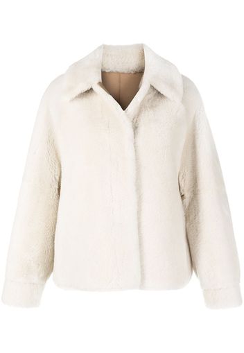 Goen.J dolman sleeves shearling jacket - Weiß