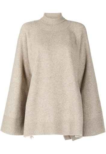 Goen.J panelled roll neck sweater - Braun