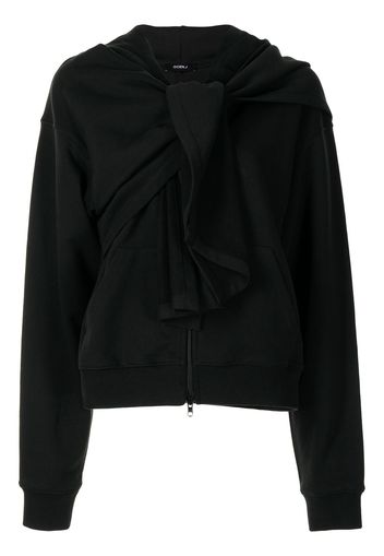 Goen.J Kapuzenjacke mit Knotendetail - Schwarz