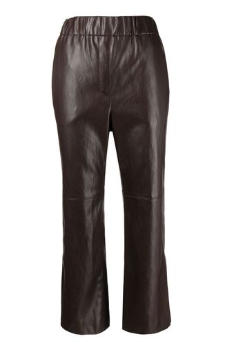 Goen.J Cropped-Hose mit hohem Bund - Braun