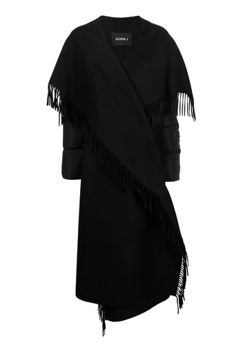 Goen.J quilted down fringed coat - Schwarz