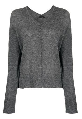 Goen.J Strickpullover mit V-Ausschnitt - Grau