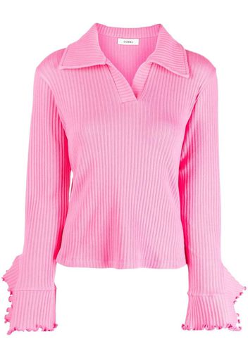 Goen.J Geripptes Poloshirt - Rosa