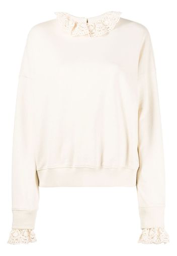 Goen.J Sweatshirt mit gehäkelten Borten - Nude