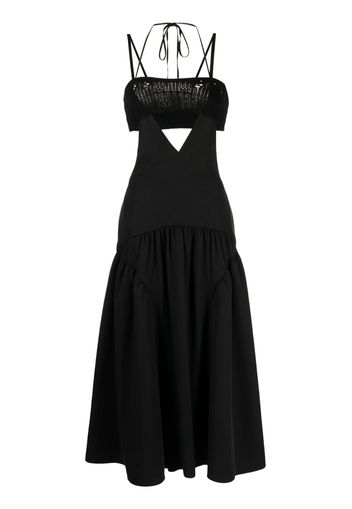 Goen.J layered crochet-top dress - Schwarz