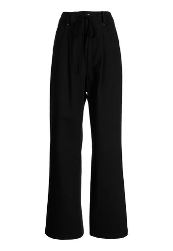 Goen.J contrasting-panel wide-leg trousers - Schwarz