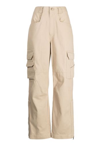 Goen.J wide-leg cotton cargo pants - Nude