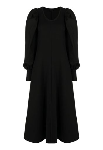 Goen.J flared puff-sleeve dress - Schwarz