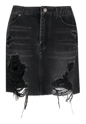 Goen.J Jeansrock in Distressed-Optik - Schwarz