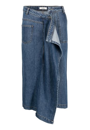 Goen.J Asymmetrischer Jeansrock - Blau