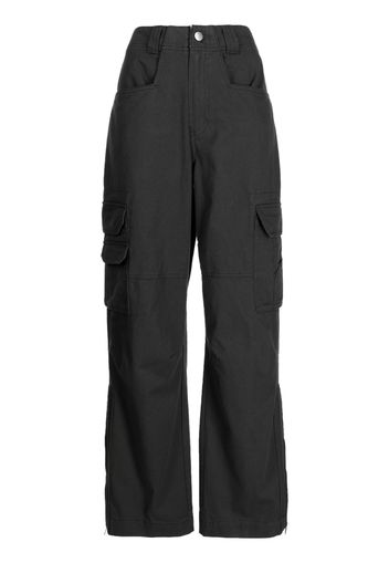 Goen.J wide-leg cotton cargo pants - Grau