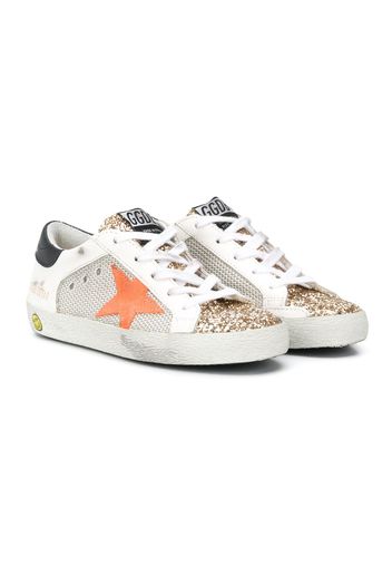 Golden Goose Kids 'Superstar' Glitter-Sneakers - Weiß