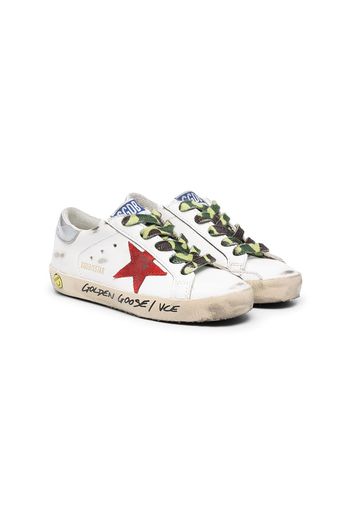 Golden Goose Kids Sneakers mit Camouflage-Schnürung - Weiß