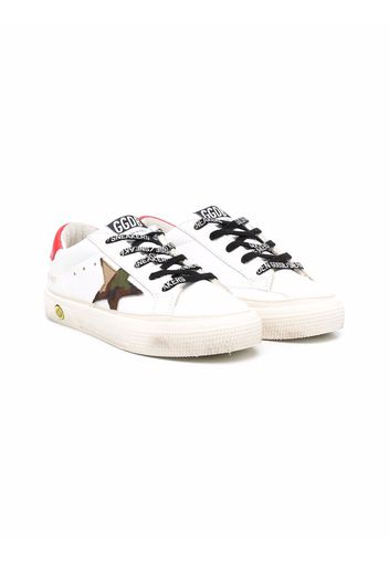 Golden Goose Kids Superstar distressed lace-up trainers - Weiß