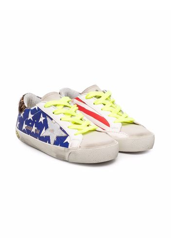 Golden Goose Kids american-flag lace-up sneakers - Blau