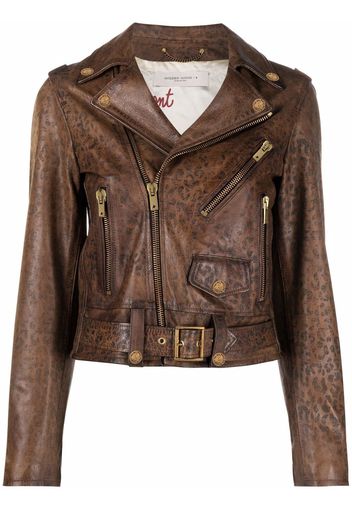 Golden Goose zip-fastening biker jacket - Braun