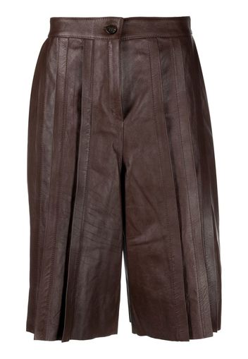 Golden Goose pleated leather shorts - Braun