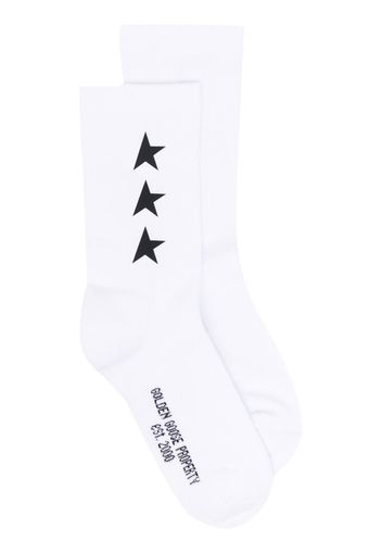 Golden Goose logo embroidered socks - Weiß