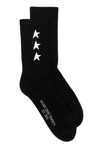 Golden Goose ribbed star-print socks - Schwarz