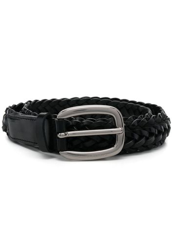 Golden Goose braid-detail leather belt - Schwarz