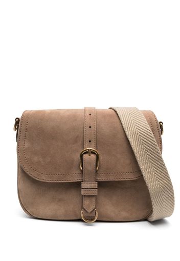 Golden Goose buckle-detail suede crossbody bag - Braun