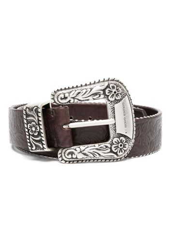 Golden Goose decorated-buckle leather belt - Braun