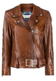 Golden Goose Verzierte Bikerjacke - Braun