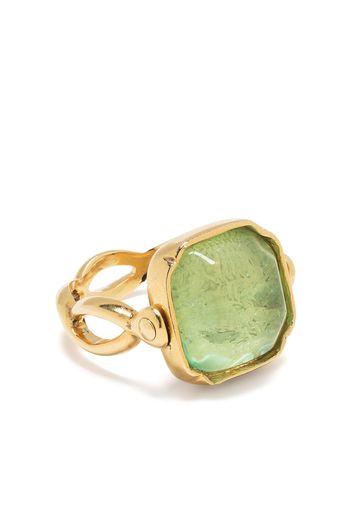 Goossens Eckiger Ring mit Cabochons - Gold