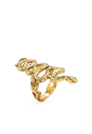 Goossens embossed snake-detail ring - Gold