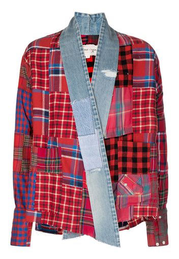 Greg Lauren Karierte Patchwork-Jacke - Rot