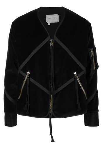 Greg Lauren velvet patchwork jacket - Schwarz