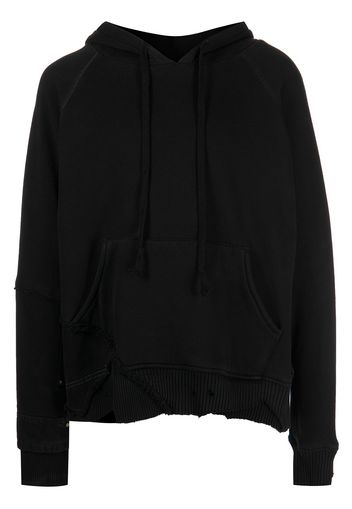 Greg Lauren patchwork cotton hoodie - Schwarz