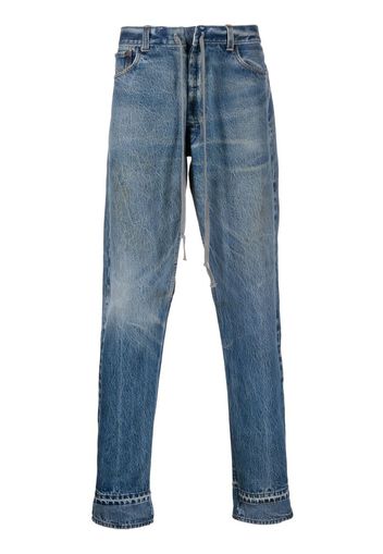 Greg Lauren straight leg jeans - Blau