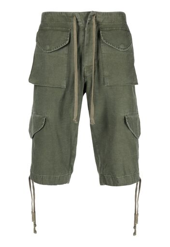 Greg Lauren drawstring cargo cotton shorts - Grün