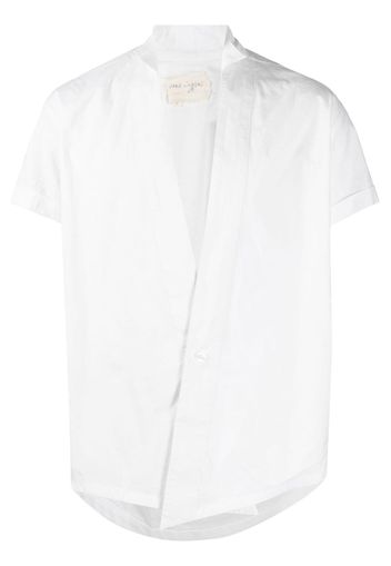 Greg Lauren V-neck short-sleeve cotton shirt - Weiß