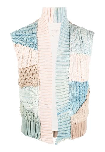 Greg Lauren Gestrickte Weste im Patchwork-Look - Blau