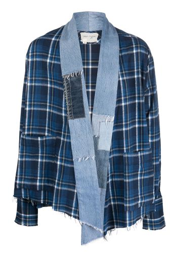 Greg Lauren patchwork-design cotton jacket - Blau