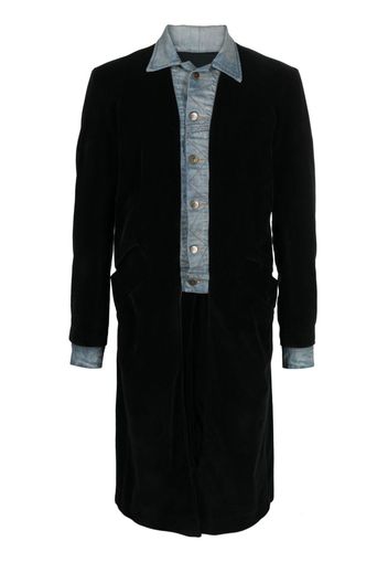 Greg Lauren layered cotton coat - Schwarz