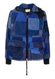 Greg Lauren patchwork-design coat - Blau